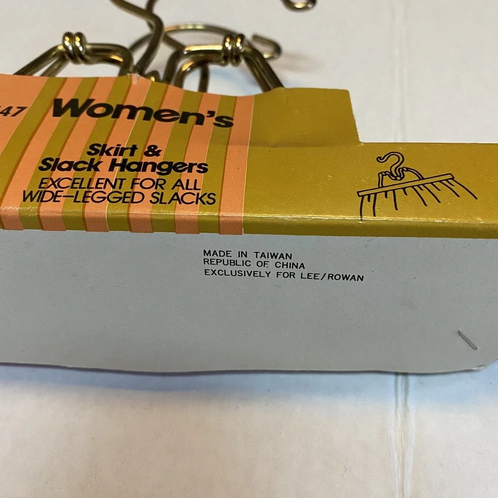 Vintage Lee Rowan Skirt Slacks Pants Wooden Metal Clamp Hangers NOS Lot of 5